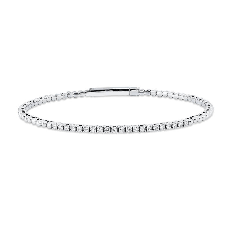 Image 90009380 - Armreif 18 kt WG, 21 Brillanten 0,45 ct, TW-vsi/si, H:49,0 mm, B:59,0 mm, S:2,0 ...