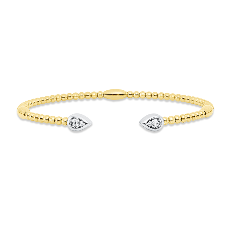 Image 90011321 - Armreif 14 kt GG WG, 2 Brillanten 0,17 ct, TW-pi, 2 Brillanten 0,03 ct, TW-pi, H:46,0 mm, ...