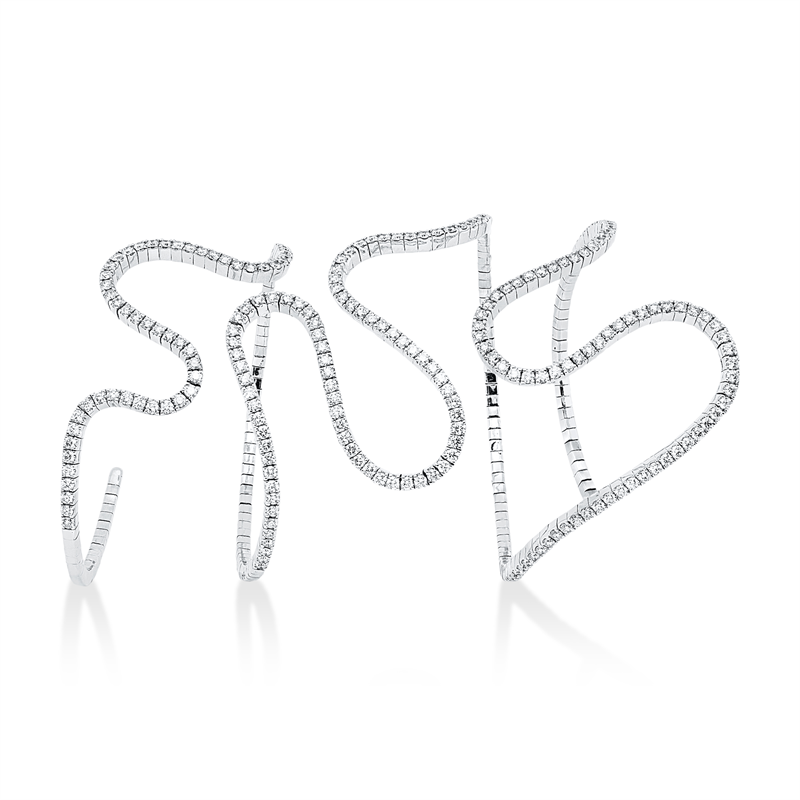 Image 90009385 - Armreif 18 kt WG, 225 Brillanten 8,73 ct, TW-vsi, H:48,0 mm, B:56,0 ...