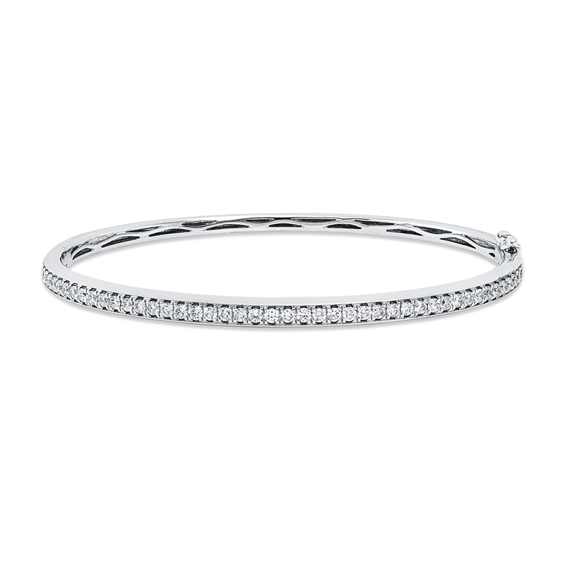 Image 90009387 - Armreif 18 kt WG, 45 Brillanten 1,00 ct, TW-si, H:53,4 mm, B:63,0 mm, S:3,5 ...