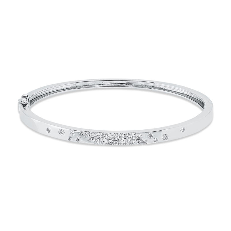 Image 90009390 - Armreif 18 kt WG, 30 Brillanten 0,56 ct, TW-si, H:62,0 mm, B:50,0 mm, S:4,1 ...