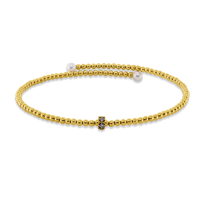 Image 90011374 - Armreif 18 kt GG WG, 5 Brillanten 0,03 ct, TW-si, 2 SW weiß 3 mm, S:3,8 mm, Ø:55,0 ...