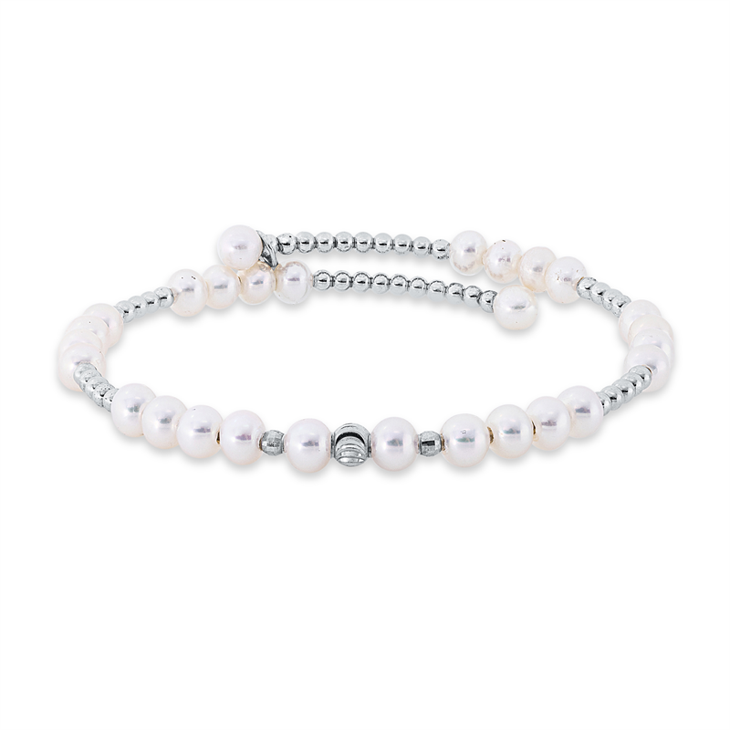 Image 90011377 - Armreif 18 kt WG, 28 SW weiß 4,5 mm, S:9,0 mm, Ø:60,0 mm =*=*= Unterkategorie: Perle, ...