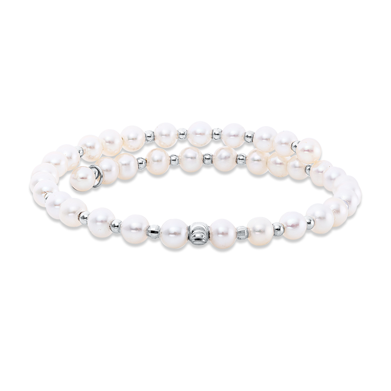 Image 90011380 - Armreif 18 kt WG, 38 SW weiß 4,5 mm, S:9,1 mm, Ø:60,0 mm =*=*= Unterkategorie: Perle, ...