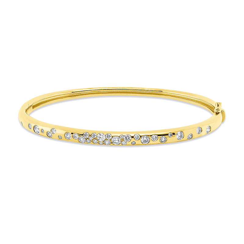 Image 90011386 - Armreif 18 kt GG, 33 Brillanten 1,02 ct, TW-pi, H:48,0 mm, B:59,0 ...
