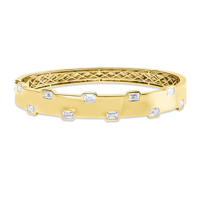 Image 90011388 - Armreif 18 kt GG, 10 Sm.schliff 1,94 ct, TW-vsi, H:46,0 mm, B:56,0 mm, S:9,5 ...