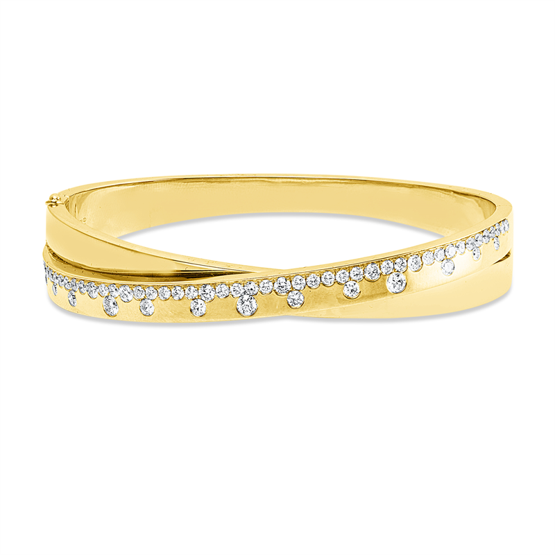 Image 90011389 - Armreif 18 kt GG, 59 Brillanten 1,46 ct, TW-si, H:46,0 mm, B:56,0 mm, S:11,5 ...