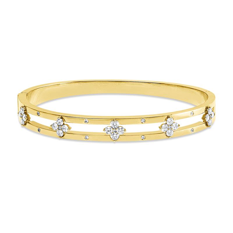 Image 90011390 - Armreif 18 kt GG, 33 Brillanten 0,96 ct, TW-si, H:46,0 mm, B:56,0 mm, S:7,1 ...
