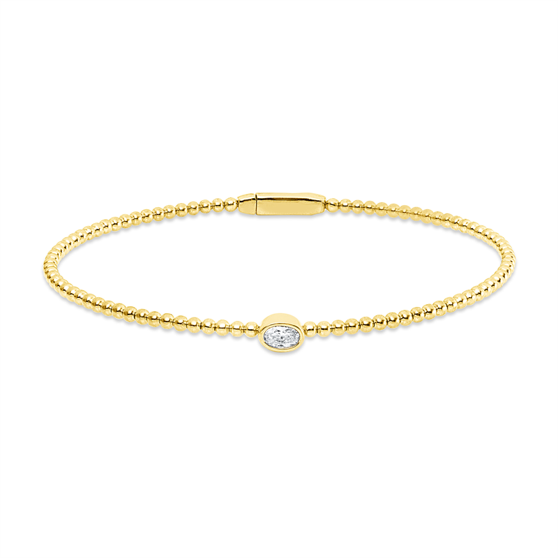 Image Armreif Zarge 18 kt GG, 1 Oval 0,19 ct, TW-si, H:50,0 mm, B:60,0 mm, S:3,7 mm