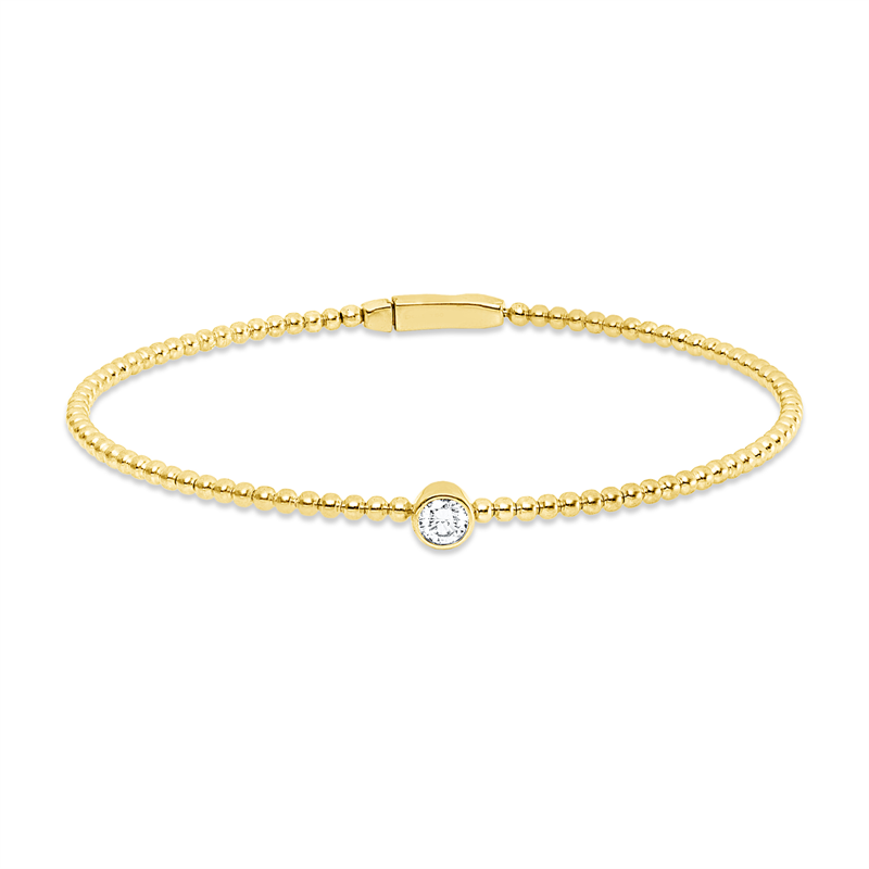 Image Armreif Zarge 18 kt GG, 1 Brill. 0,22 ct, TW-si, H:50,0 mm, B:60,0 mm, S:4,2 mm