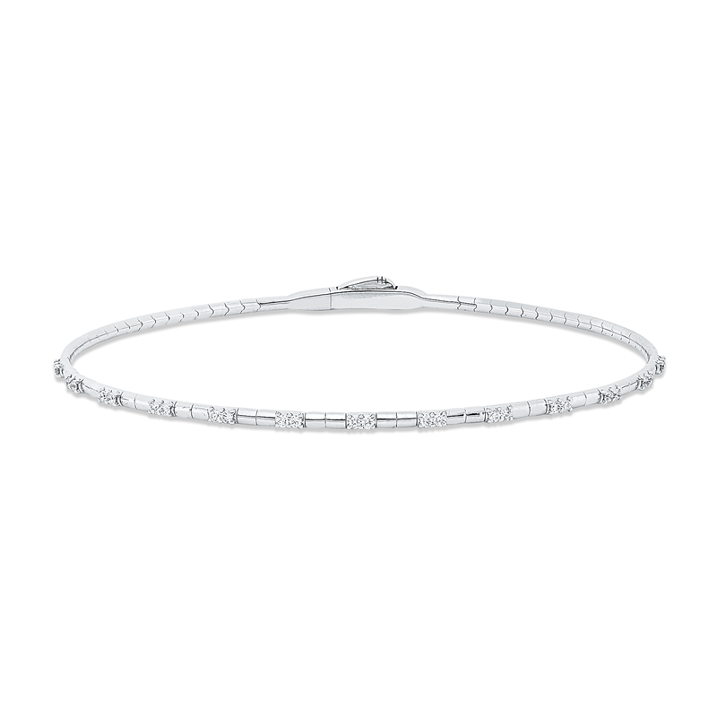 Image Armreif 18 kt WG, Flex-Band, variabel, rhodinier, 26 Brillanten 0,22 ct, TW-vsi, H:50,0 ...
