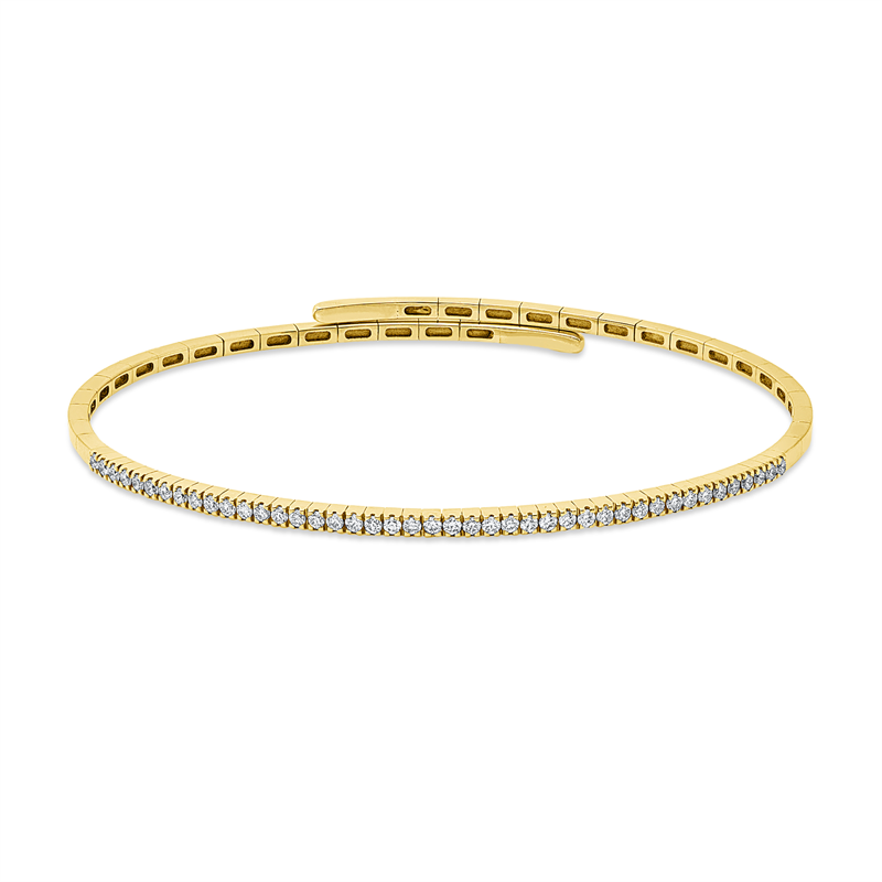 Image Armreif 18 kt GG, 43 Brillanten 0,41 ct, TW-vsi, H:45,0 mm, B:55,0 mm, S:1,7 mm