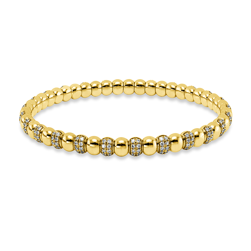 Image Armreif 18 kt GG, Flex-Band, variabel, 200 Brillanten 1,71 ct, TW-si, H:61,0 mm, B:61,0 ...