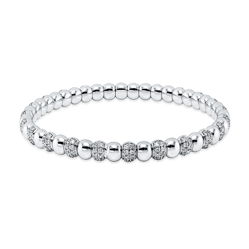 Image Armreif 14 kt WG, Flex-Band, variabel, 184 Brillanten 1,63 ct, TW-si, H:54,5 mm, B:54,5 ...
