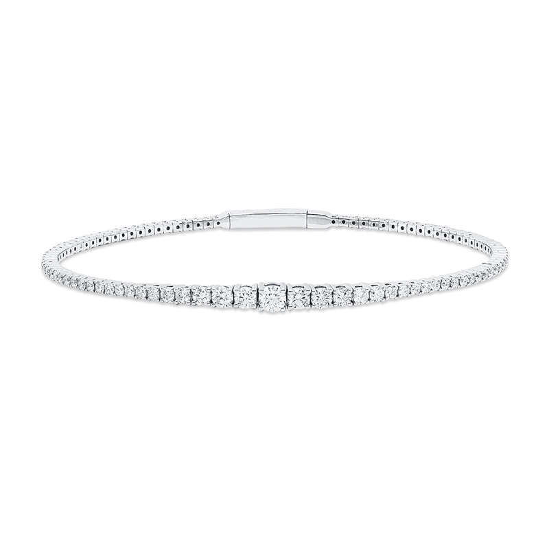 Image Armreif 18 kt WG, Flex-Band, variabel, 8 Brillanten 0,32 ct, TW-si, 4 Brillanten 0,37 ct, ...