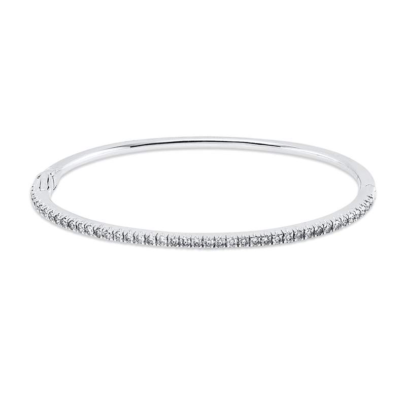 Image 90011412 - Armreif 18 kt WG, 42 Brillanten 1,00 ct, TW-vsi, H:47,0 mm, B:57,0 mm, S:2,3 ...