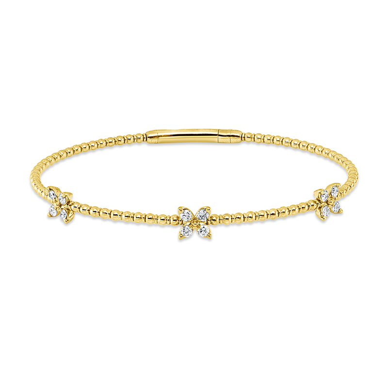 Image 90011420 - Armreif 18 kt GG, 12 Brillanten 0,35 ct, TW-pi, H:45,0 mm, B:55,0 mm, S:2,7 ...
