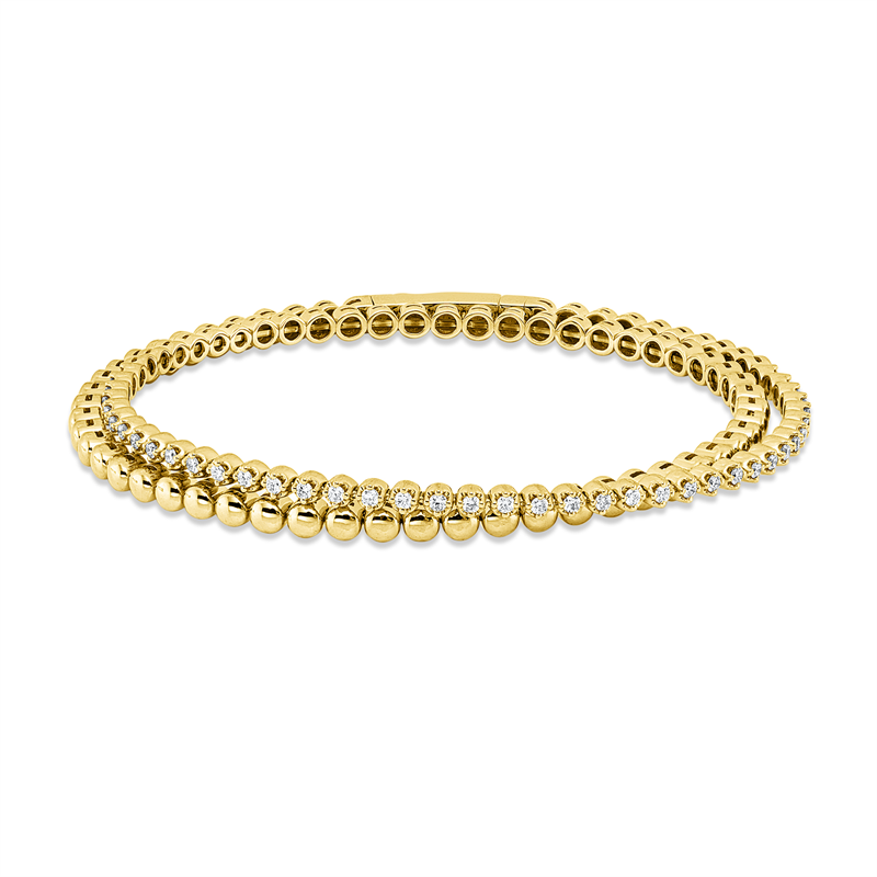 Image 90011421 - Armreif 18 kt GG, 40 Brillanten 0,48 ct, TW-pi, H:46,0 mm, B:56,0 mm, S:5,4 ...