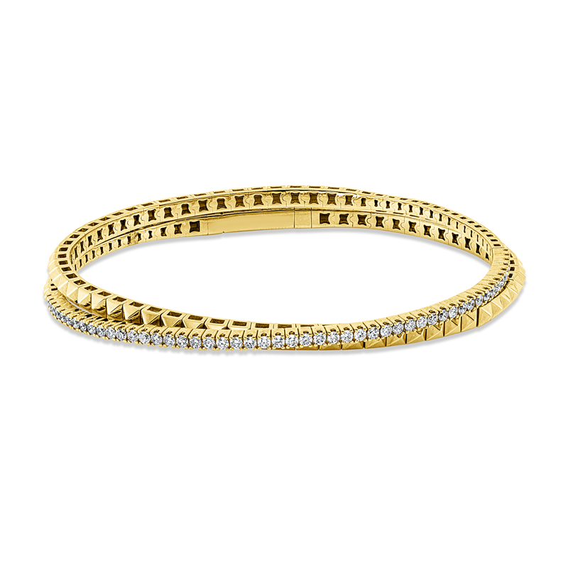 Image 90011422 - Armreif 18 kt GG, 50 Brillanten 0,70 ct, TW-pi, H:46,0 mm, B:56,0 ...