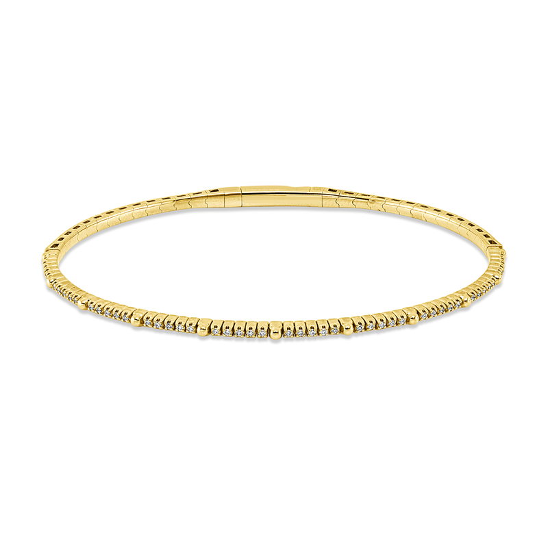 Image 90011423 - Armreif 18 kt GG, 50 Brillanten 0,15 ct, TW-pi, H:45,0 mm, B:55,0 mm, S:2,3 ...