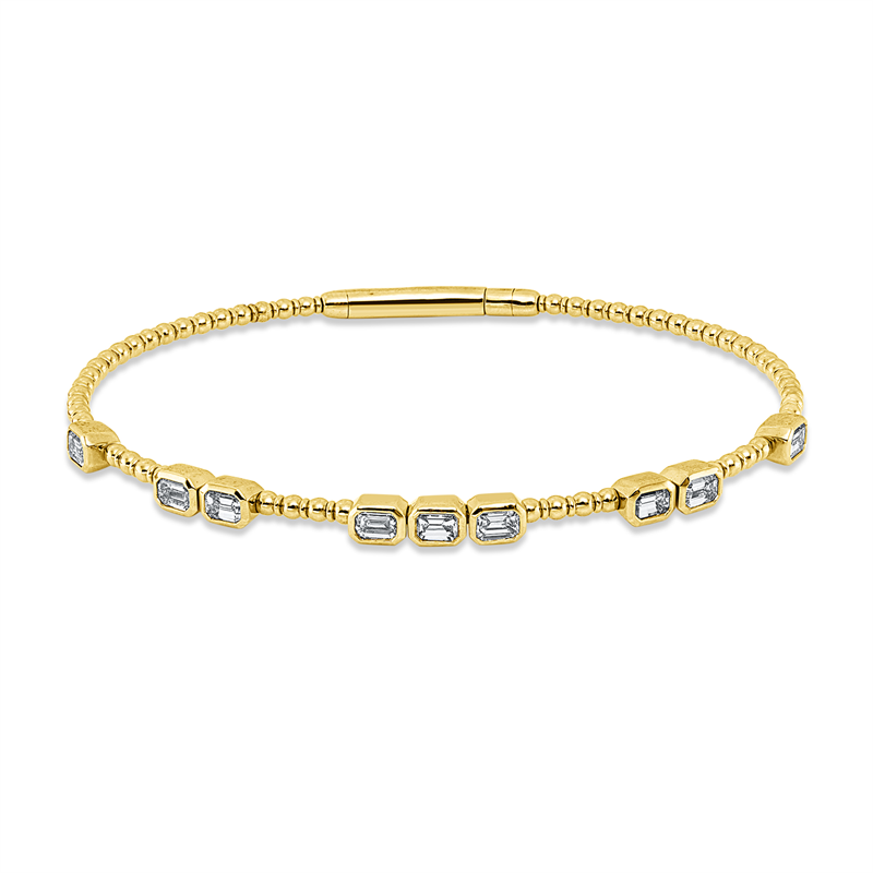 Image 90011424 - Armreif Zarge 18 kt GG, 9 Sm.schliff 1,13 ct, TW-si, H:47,0 mm, B:55,0 mm, S:3,0 ...