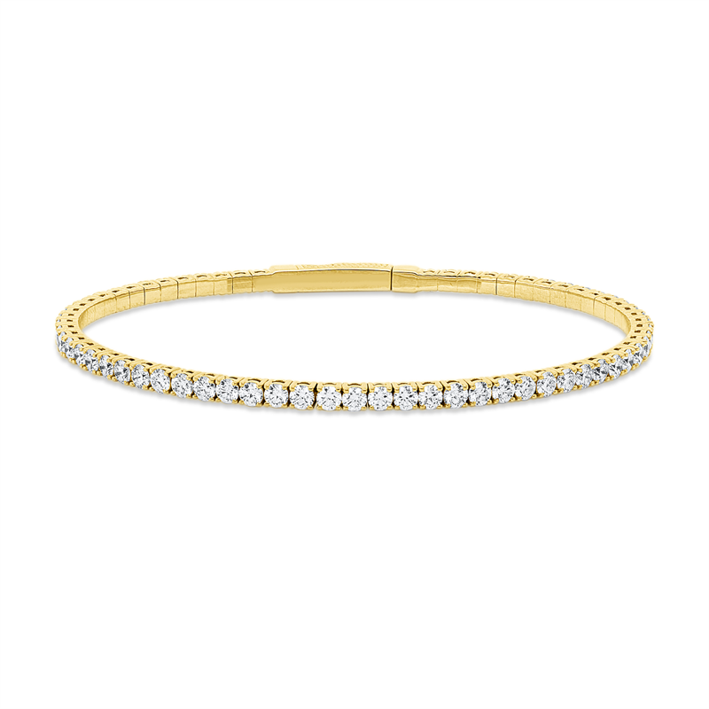 Image 90011427 - Armreif 18 kt GG, 64 Brillanten 2,93 ct, TW-si, H:45,0 mm, B:55,0 mm, S:2,3 ...