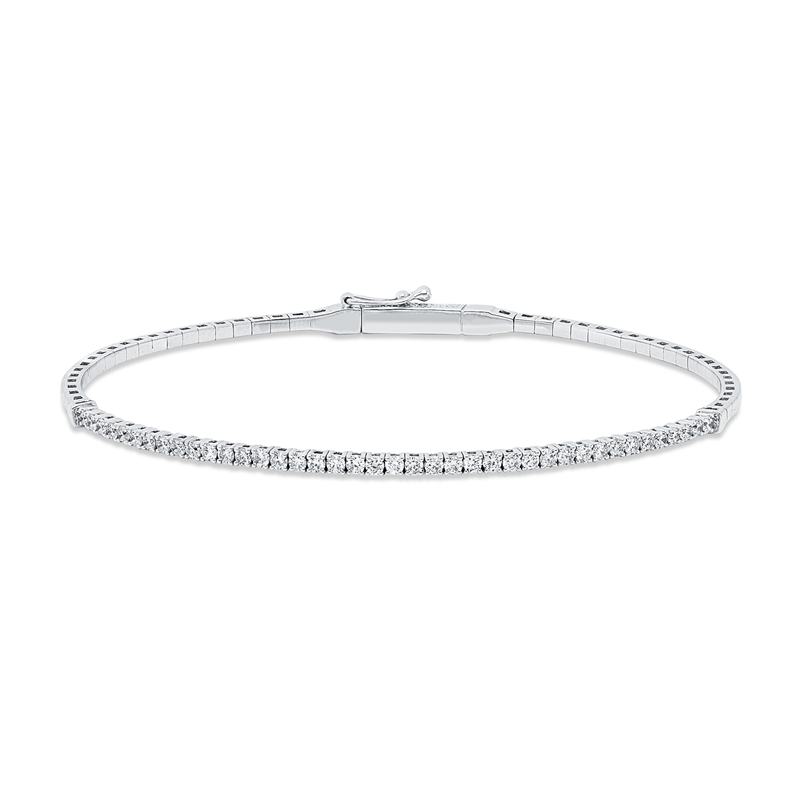Image 90011428 - Armreif 18 kt WG, 40 Brillanten 0,63 ct, W-pi, H:48,0 mm, B:58,0 mm, S:1,6 ...