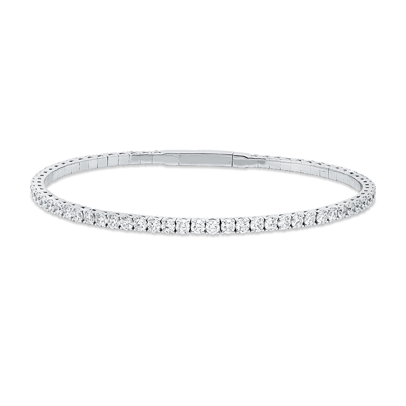 Image 90011429 - Armreif 18 kt WG, 65 Brillanten 2,95 ct, TW-si, H:46,0 mm, B:56,0 mm, S:2,2 ...
