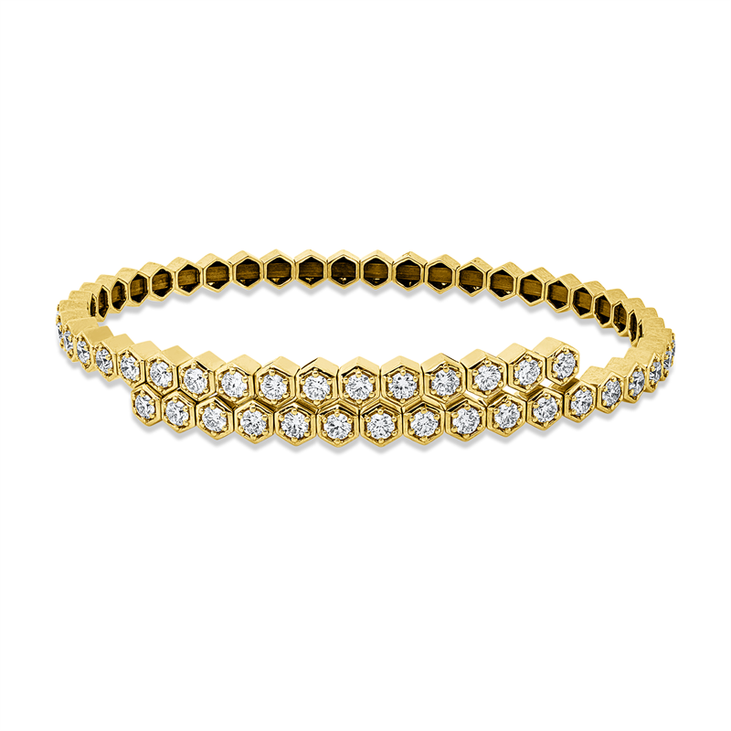 Image 90011438 - Armreif 18 kt GG, 34 Brillanten 2,46 ct, TW-si, H:48,0 mm, B:58,0 mm, S:8,8 ...