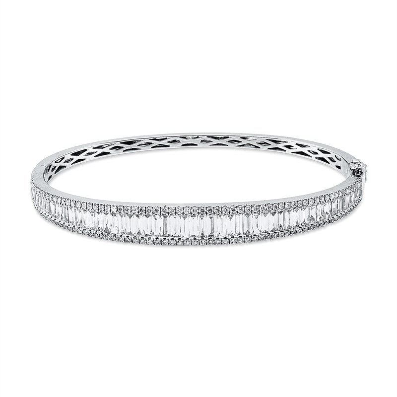 Image 90011452 - Armreif 18 kt WG, 48 Baguette 2,71 ct, TW-vsi/si, 134 Brillanten 0,70 ct, TW-vsi/si, ...