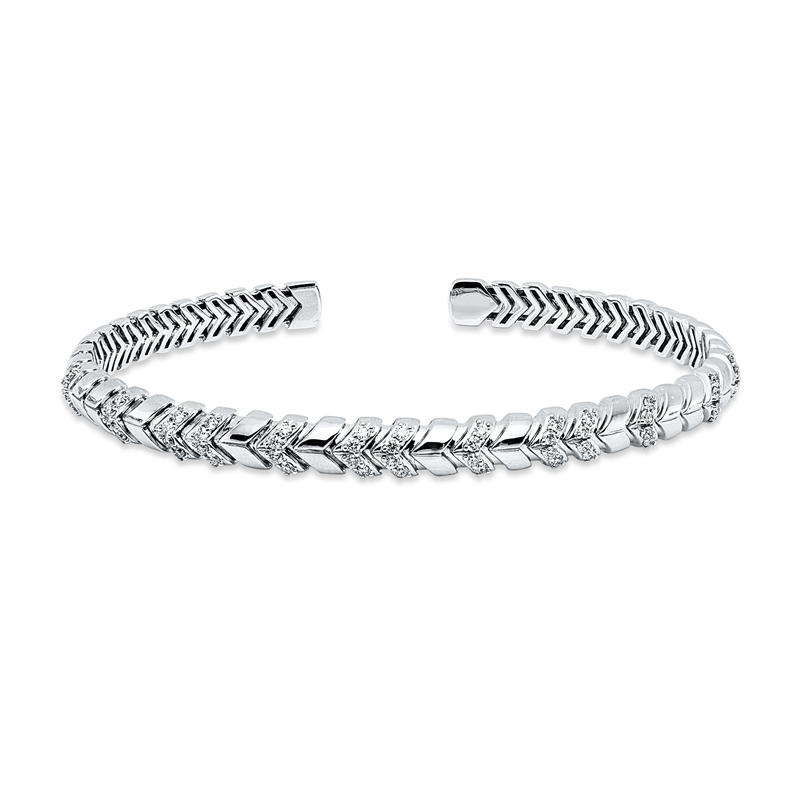 Image 90011460 - Armreif 18 kt WG, 52 Brillanten 0,45 ct, TW-si, B:5,0 mm, S:3,4 ...