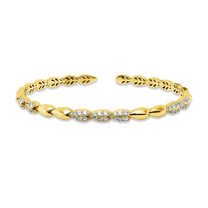 Image 90011463 - Armreif 18 kt GG, 56 Brillanten 0,86 ct, TW-si, H:46,0 mm, B:56,0 mm, S:3,2 ...