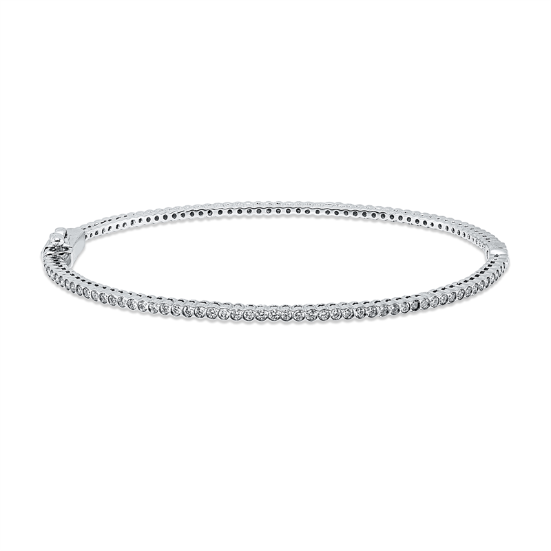 Image 90011464 - Armreif Zarge 18 kt WG, 54 Brillanten 0,50 ct, TW-si, H:46,0 mm, B:55,0 mm, S:2,5 ...
