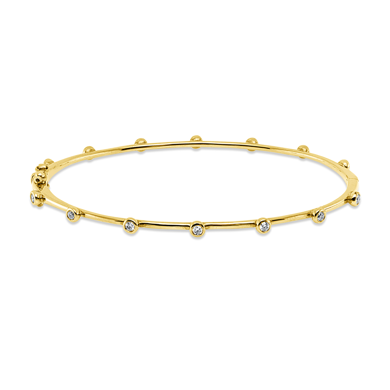Image 90011465 - Armreif Zarge 18 kt GG, 14 Brillanten 0,30 ct, TW-si, H:46,0 mm, B:56,0 mm, S:2,6 ...