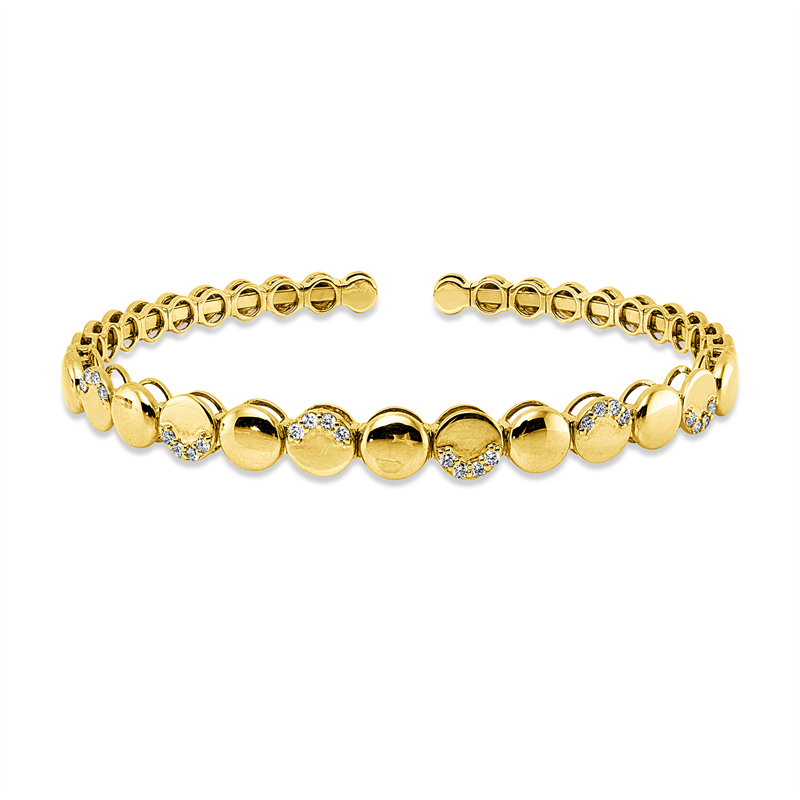 Image 90011468 - Armreif 18 kt GG, 24 Brillanten 0,25 ct, TW-si, H:48,0 mm, B:56,0 mm, S:3,3 ...