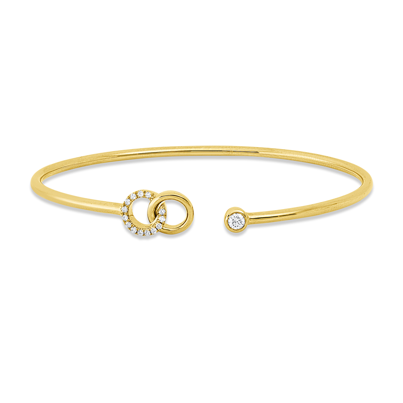 Image Armreif 18 kt GG, 15 Brillanten 0,15 ct, TW-si, H:45,0 mm, B:55,0 mm, S:7,2 mm