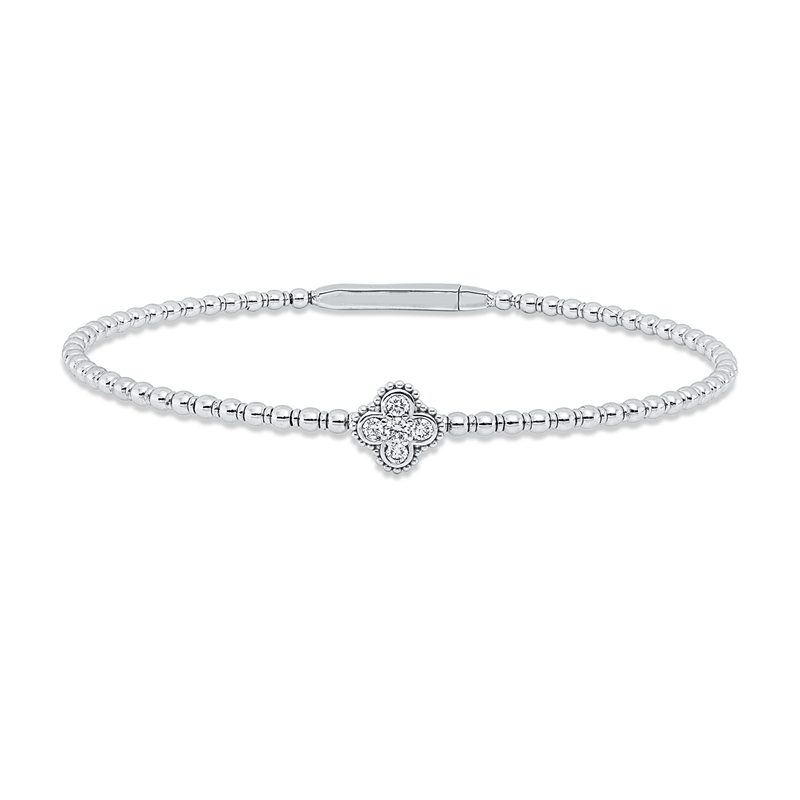 Image Armreif 18 kt WG, 4 Brillanten 0,10 ct, TW-si, 1 Brill. 0,04 ct, TW-si, H:48,0 mm, B:58,0 ...
