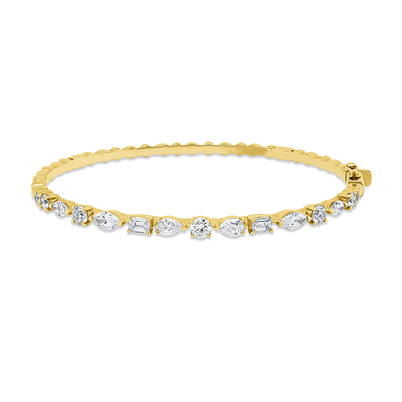 Image Armreif 18 kt GG, 2 Tropfen 0,38 ct, E-vsi/si, 4 Navette 0,71 ct, E-vsi/si, 2 Sm.schliff ...