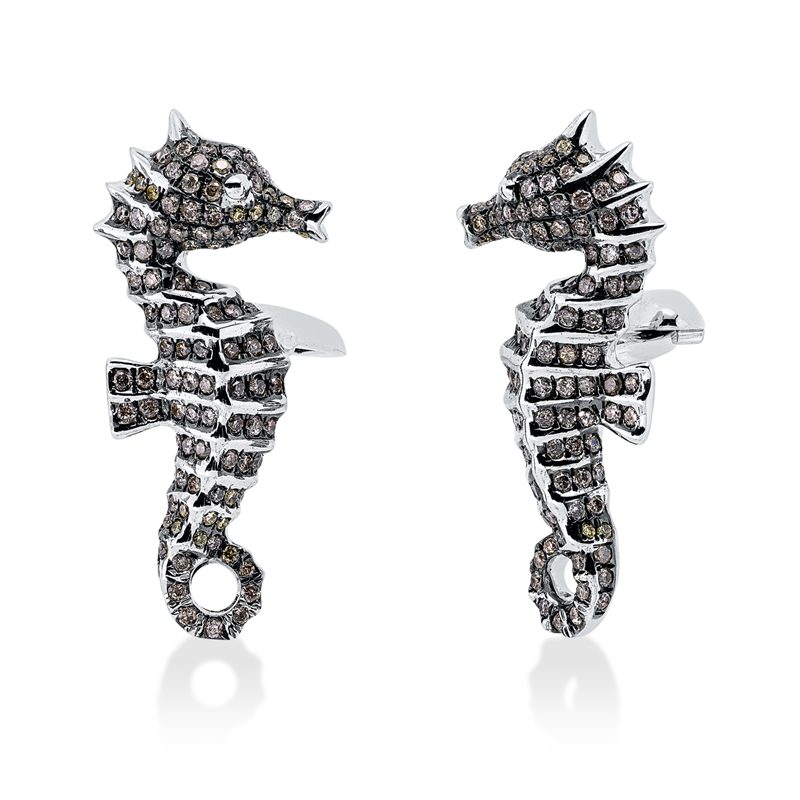 Image Manschette 18 kt WG, Fassung teils schwarz rhodinie, 212 Brillanten 1,37 ct, fancy-pi, ...